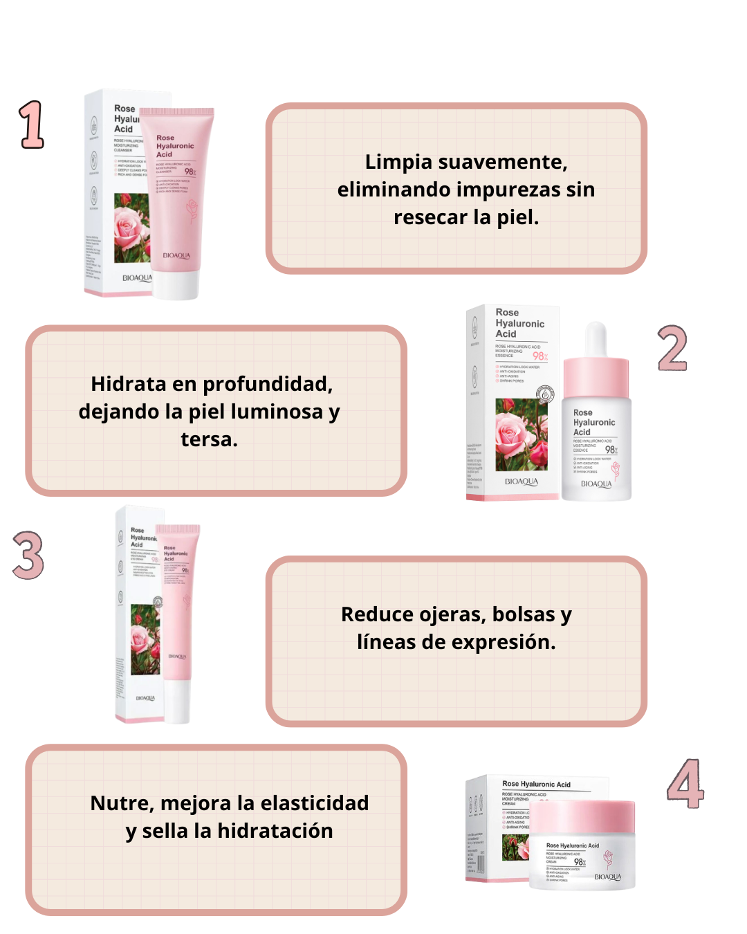 Miniatura 3 de COMBO ROSAS Y ACIDO HIALURONICO BIOAQUA